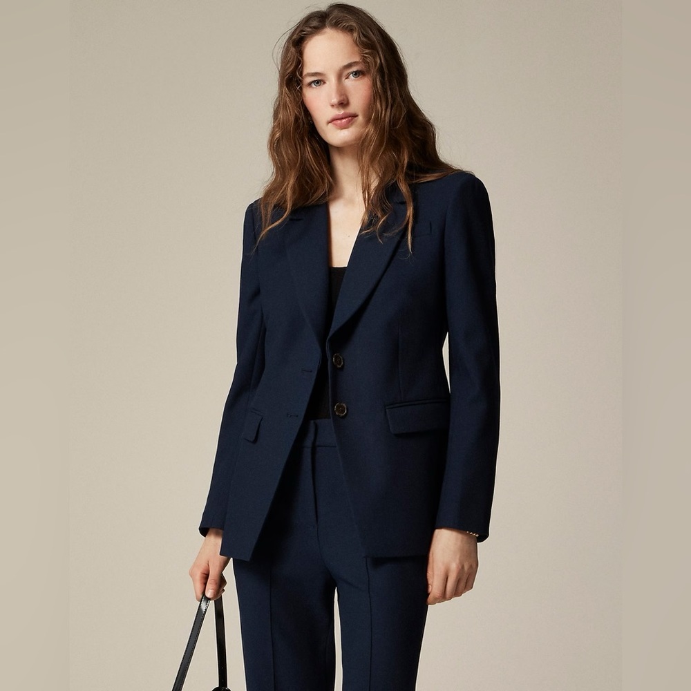 J. Crew Women's Blazer Petite Madelyn in four-season stretch Navy Size 0P NWT